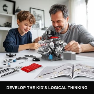 Mould King - Technic Chevy V8 formule 1 motor voor €27,03 dmv code bij Aliexpress