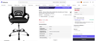 Silla de Oficina Silla de Malla Altura Ajustable por 30,81€
