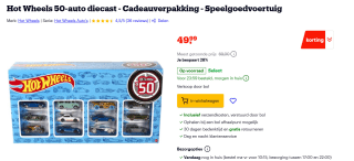 Hot Wheels super 50-pack voor €49,99 bij Bol
