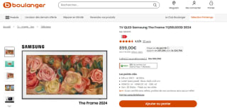 TV QLED SAMSUNG The Frame TQ50LS03D 2024 à 899€