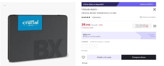 Disco duro Crucial BX500 1000GB Sata 2.5 por 31,99€