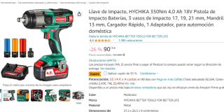 Llave de impacto HYCHIKA 350Nm 4,0 Ah 18V por 58.58€