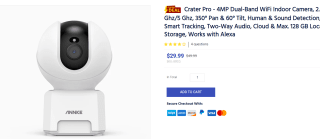 ANNKE Crater Pro 4MP indoor beveiligingscamera met bewegingsdetectie voor €28,40