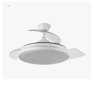 Ventilador de techo con luz led, motor DC, color blanco, aspas retráctiles, mando a distancia, temporizador, memoria de luz, 3 tonalidades y 6 velocidades por 65.43€ (Cuenta Nueva 53.43€)