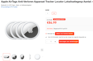 4-pack Apple Airtags voor €84,99 bij Ochama