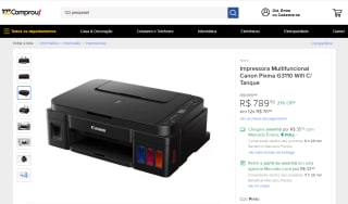 Impressora Multifuncional da Canon, modelo Pixma G3110 - R$ 789,92