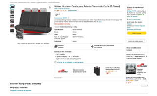 Funda Walser Modulo para Asiento Trasero de Coche (3 Piezas) por solo 19,07€