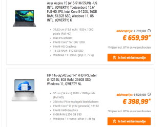 Tot 25% korting op Acer laptop bij Nbb