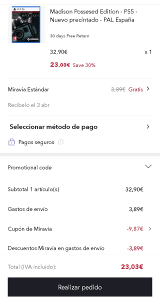 MadIson Possessed Edition Ps5 por 23,03€.