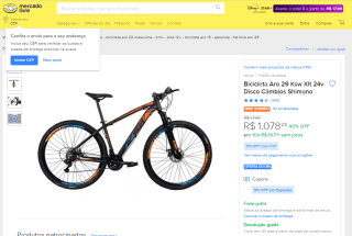 Bicicleta da Ksw Xlt de Aro 29 - R$ 1.078,25