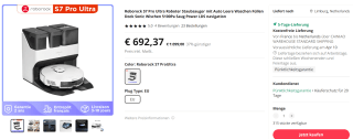 Roborock S7 Pro Ultra Robotstofzuiger Met Dweilfunctie voor €692,37 bij Aliexpress