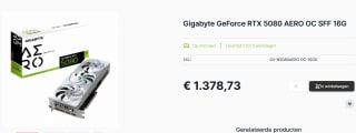 Gigabyte GeForce RTX 5080 AERO OC SFF 16G voor €1.378,73 bij Caps