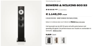 Bowers & Wilkins 603 S3 (Zwart) per paar voor €1.148 bij Hifi Klubben