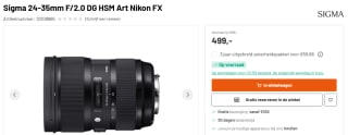 Sigma 24-35mm F2 DG HSM - Art Nikon F-mount - Camera lens voor €499 bij Kamera Express