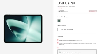 OnePlus Pad Halo Green 8 GB + 128 GB met gratis hoesje voor €399