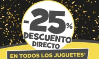 25% descuento directo en todos los juguetes