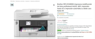 Impresora multifunción de tinta profesional marca Brother MFCJ5340DW A4/A3 por 154,99€