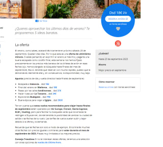 Vuelos para viajar hasta finales de septiembre desde 18€ I/V