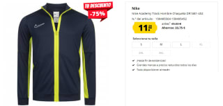 Chaqueta de Hombre Nike Academy Track por 11.25€