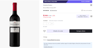 2 Botellas de Ramon Bilbao Crianza 2019 (Rioja) por 9.66€