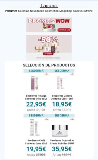 -50% en la Segunda Unidad de Sesderma.