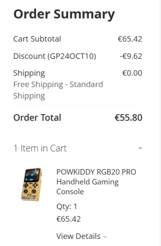 Powkiddy RGB20 Pro draagbare gameconsole voor €55,80 dmv code bij Gshopper
