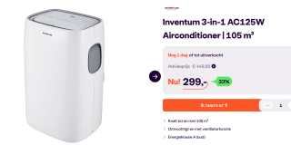 INVENTUM AC125W Mobiele airco Wit voor €299 bij Ibood