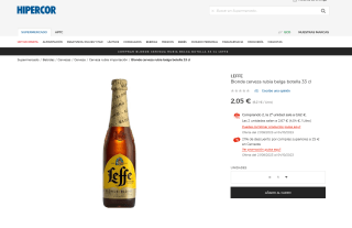 Cerveza LEFFE Blonde rubia belga botella 33 cl por 2,05€