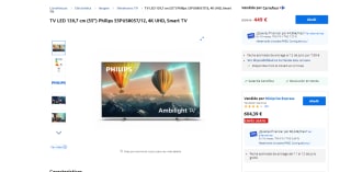Smart tv Philips modelo PUS8007 por 449€