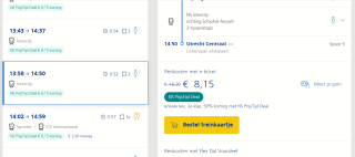 Tot 60% korting op je treinkaartje in daluren via de NS