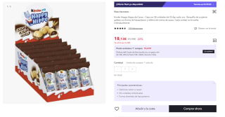 Kinder Happy Hippo de Cacao ,Caja con 28 unidades de 25,4gr por 10,88€