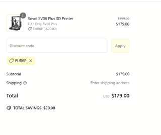 Sovol SV06 Plus FDM 3D-printer met groot bouwvolume voor €158,65 dmv code bij sovol3d