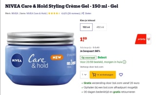 Korting bij Bol.com op NIVEA Care & Hold Styling Crème Gel - 150 ml - Gel