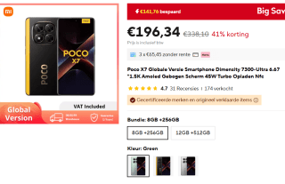 Poco X7 8GB/256GB Groen voor €196,34 bij Aliexpress