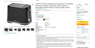 Clatronic TA 3554 Tostadora de Pan 3 Funciones, 870W 2 Ranuras por 25,82€