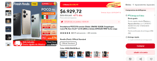 Celular Poco F6 12+ 512GB por $6,929.72 en AliExpress
