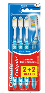 Pack x4 Colgate cepillo de dientes, medio por 1.89€