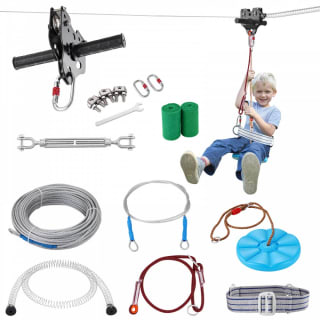 VEVOR Kit Completo Tirolina de 18,3m Carga de 272 kg por 67,44€