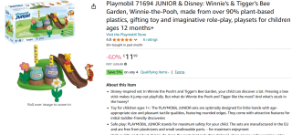 Playmobil JUNIOR & Disney: Winnie de Poeh's & Teigetje's Bijentuin voor €14,37 bij Amazon