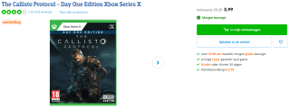 The Callisto Protocol - Day One Editionvoor €3,99 bij Coolblue