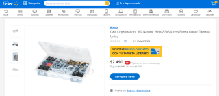 Caja Organizadora 180 Natural 19.6X12.5X3.4 por $2.490