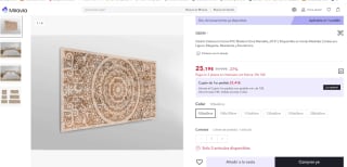 Oedim Cabecero Cama PVC Madera Clara Mandala desde 25,19€ (15,19€ nuevo usuario)