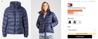 Tommy Hilfiger navy winterjas voor €149,40 bij AboutYou