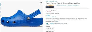 Crocs Classic Clog K, Zuecos Unisex niños por 17,50€