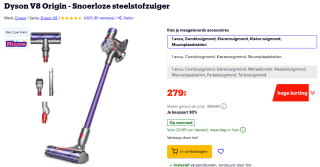 Dyson V8 Origin voor €279 bij Bol