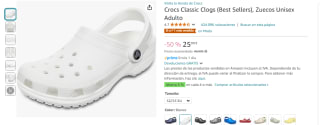 Crocs Blancas Classic Clogs adulto por 25€