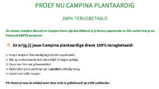 Campina Almond of Haver 100% terugbetaald via cashback