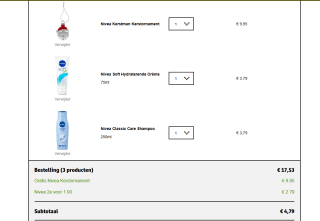 2 de Nivea product voor €1 en gratis kerstbal bij Kruidvat