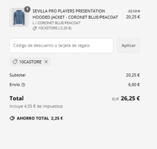 Chaqueta FC Sevilla Pro por 20,25€