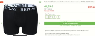 Replay - Heren Boxershorts - Zwart - 12 Pack voor €44,99 bij Outlet46